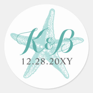 Sticker pour phoque de mariage Starfish Monogram B
