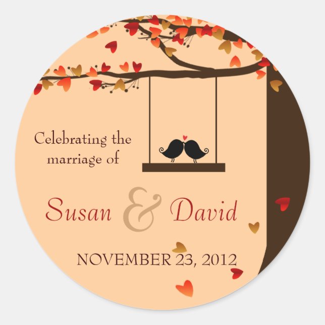 Sticker pour phoque en chêne d'arbre Inséparables  (Devant)