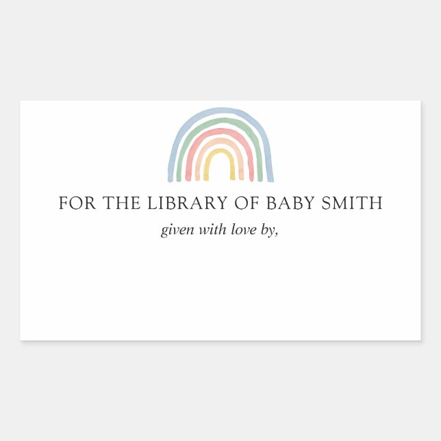 Sticker pour plaque de Baby shower arc-en-ciel (Devant)