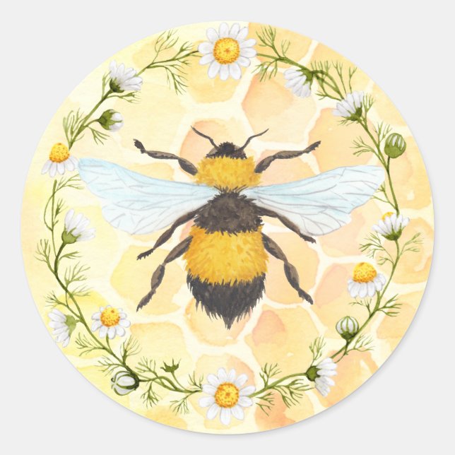 Sticker pour pot de miel de l'abeille (Devant)