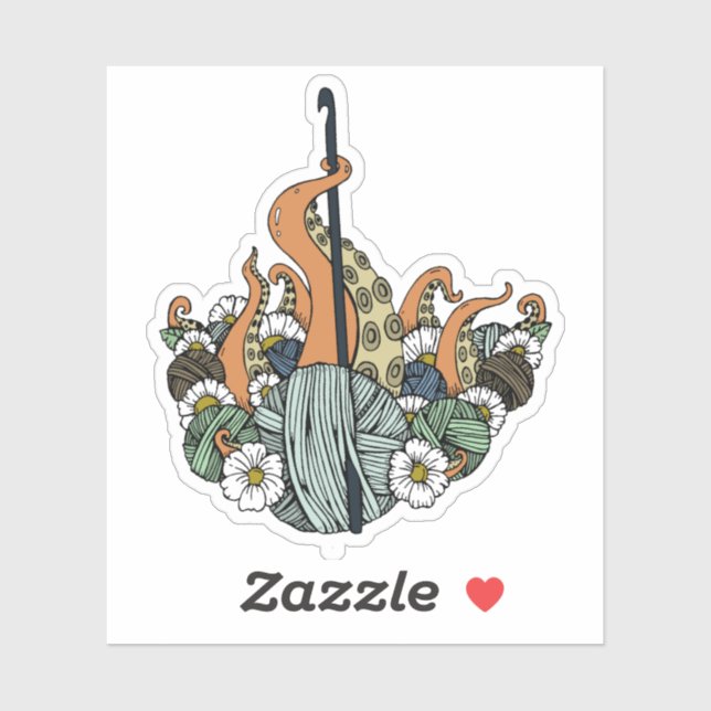 Sticker pour poulpe crocheteuse (Feuille)
