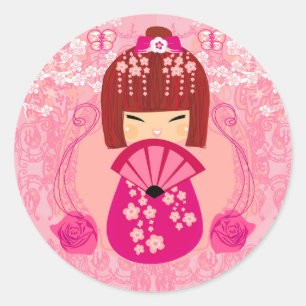 Sticker pour poupée Kokeshi