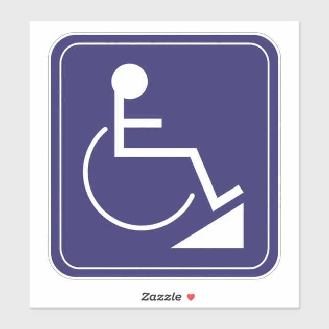 Sticker pour rampe en fauteuil roulant bleu désact (Feuille)