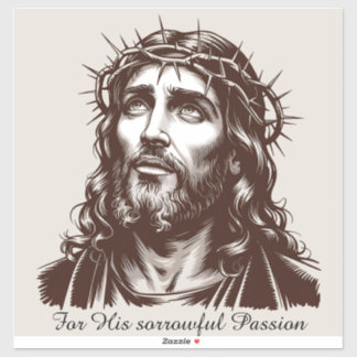 Sticker Pour sa triste passion - Portrait de Jésus