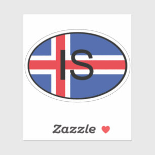 Sticker pour sceau de pays ISLANDE ronde