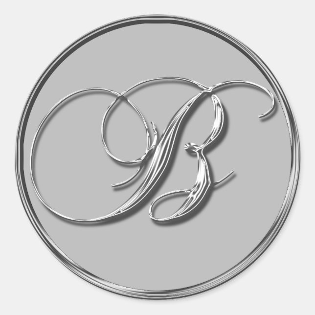 Sticker pour sceau en argent du Mariage officiel M (Devant)