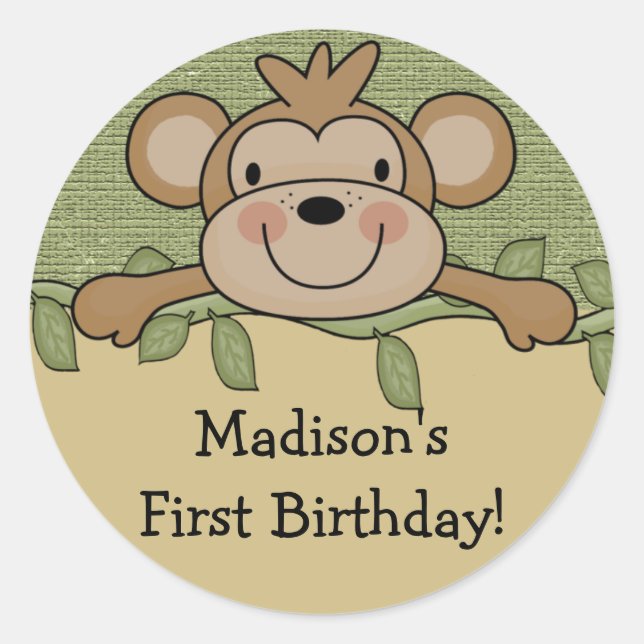 Sticker pour singe premier anniversaire (Devant)