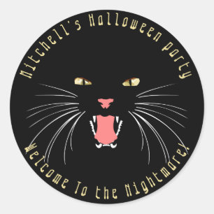 Sticker pour Slogan Halloween Chat Noir Hisser amu