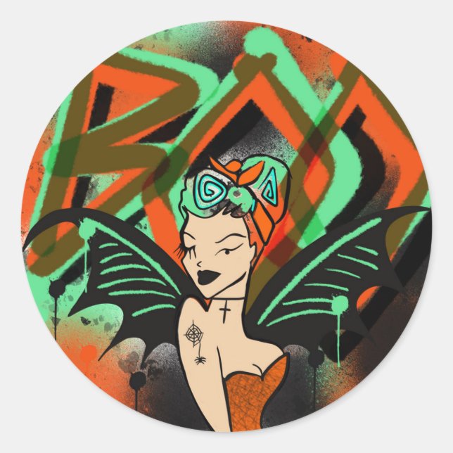 Sticker pour sorcière de graffiti Boo (Devant)