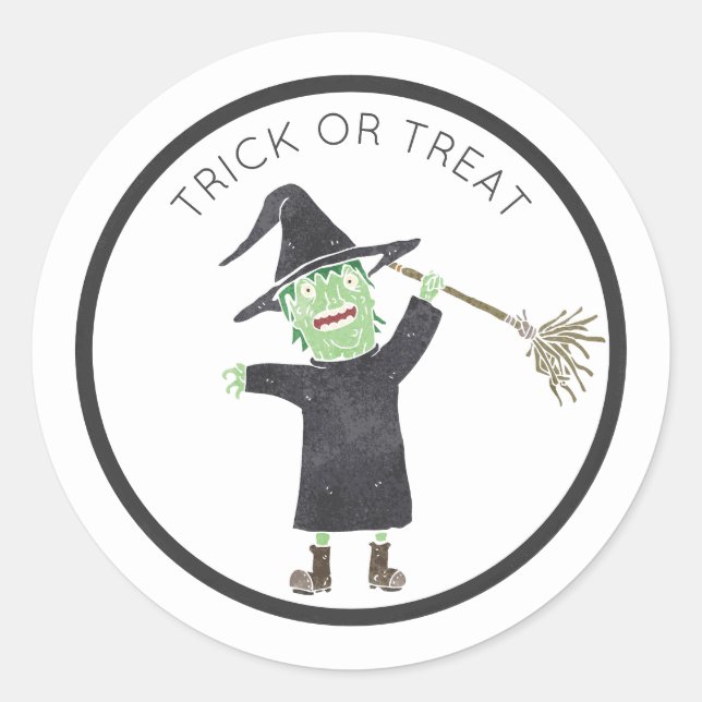 Sticker pour sorcière Halloween amusant (Devant)