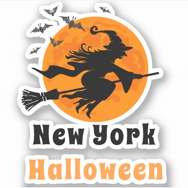 Sticker pour sorcière Halloween de New York (Devant)
