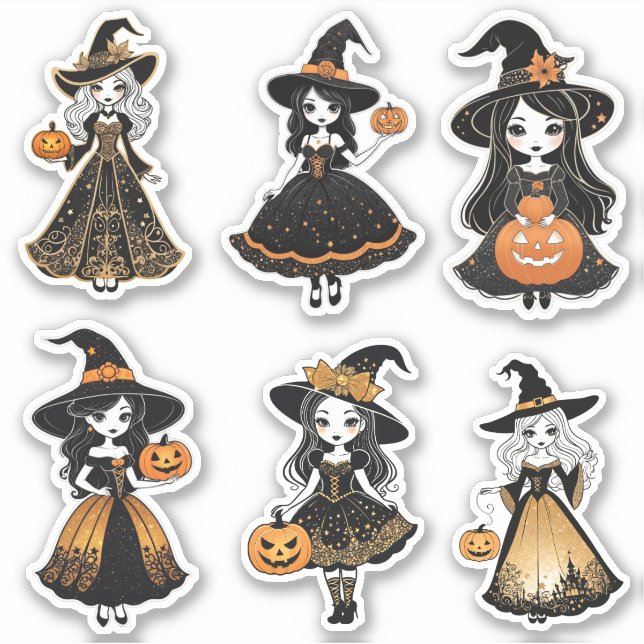 Sticker pour sorcières Hallowwen Whimsical (Devant)