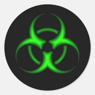 Sticker pour symbole bio-danger vert