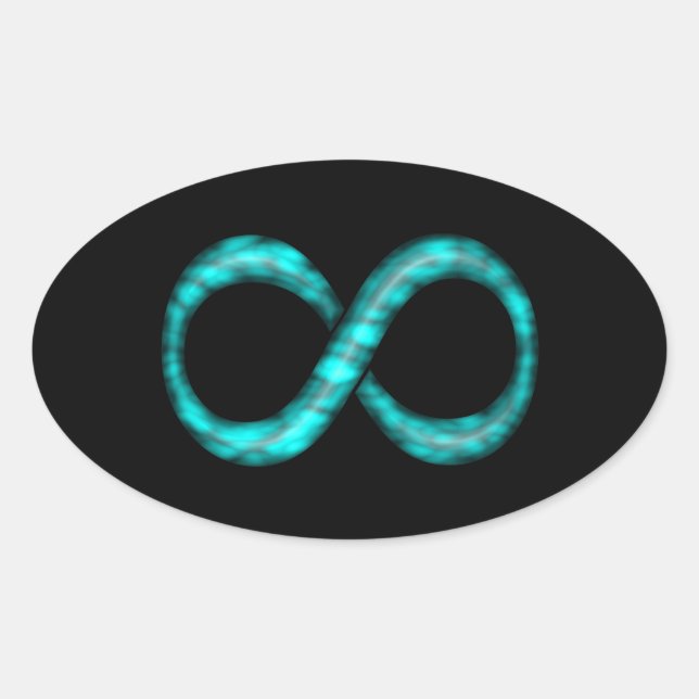 Sticker pour symbole d'infini bleu turquoise (Devant)