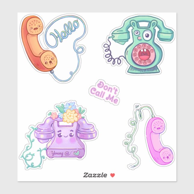 Sticker pour téléphones Vintages rétro (Feuille)