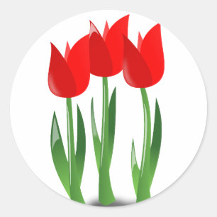 Sticker pour tulipes rouges