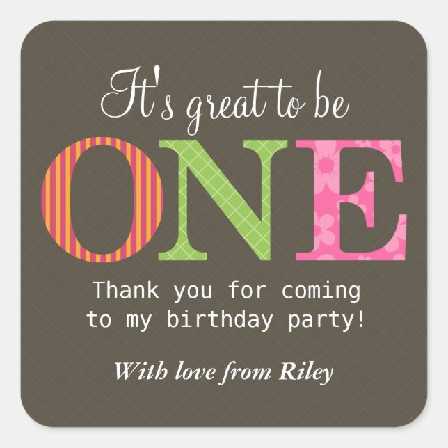 Sticker pour une fête d'anniversaire (Devant)