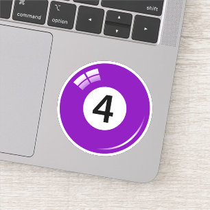 Sticker Pourpre du numéro quatre de boule de
