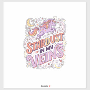 Sticker Poussière d'étoile de licorne dans mes veines conc