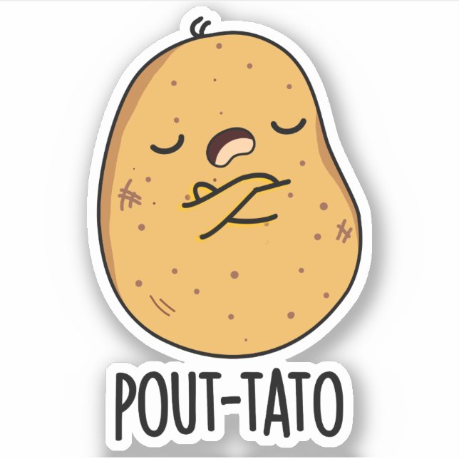 Sticker Pout-tato Funny Potato Pun (Devant)