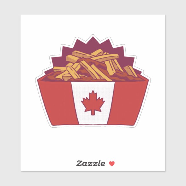 Sticker Poutine canadien (Feuille)