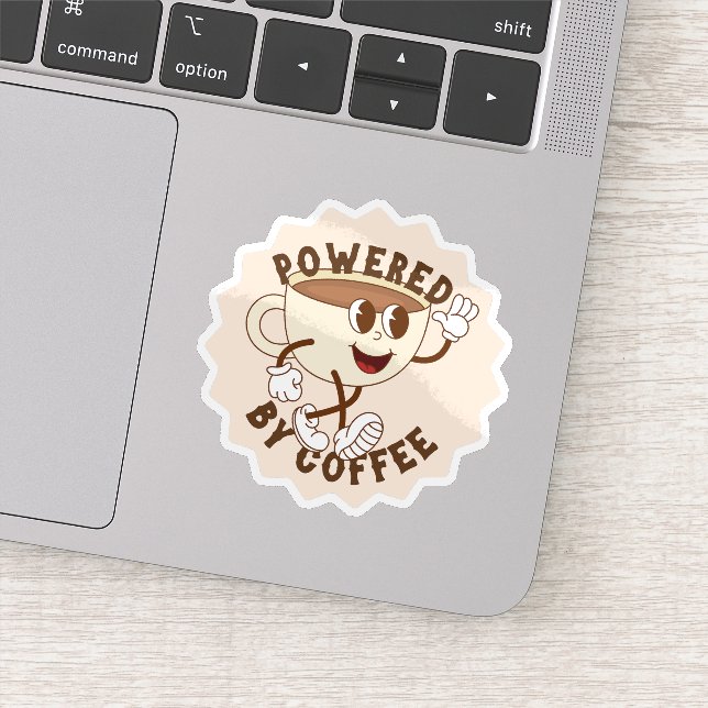 Sticker Powered by Coffee (Détail)