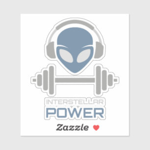 Sticker Powerlifting Alien Gym Workout