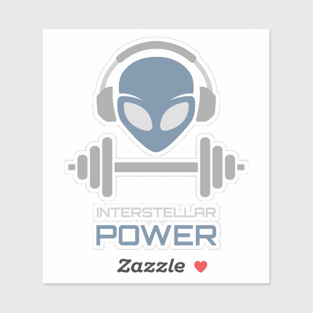 Sticker Powerlifting Alien Gym Workout (Feuille)