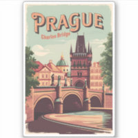 Prague République tchèque Travel Art Vintage