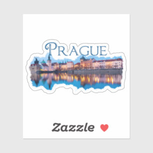 Sticker Prague : Skyline du soir