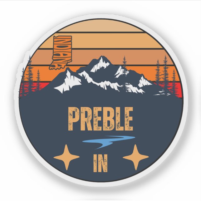 Sticker Preble, Indiana (Devant)