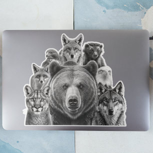 Sticker Prédateurs nord-américains Animaux des forêts