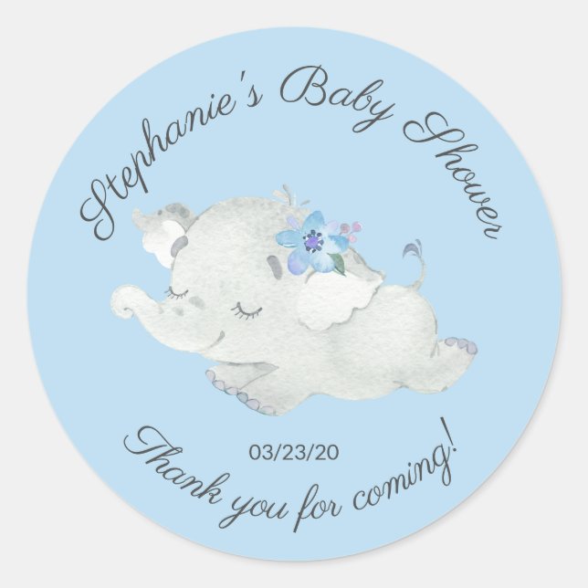 Sticker préféré Baby shower éléphant doux (Devant)
