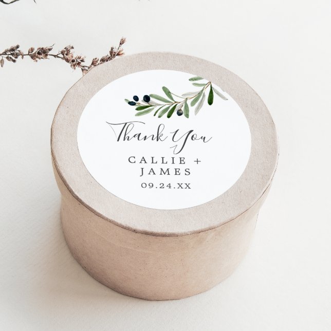 Sticker préféré Merci de Branche d'Olive moderne (Créateur téléchargé)