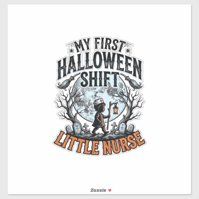 Sticker Premier costume de nourrisson de lune effrayant de (Feuille)