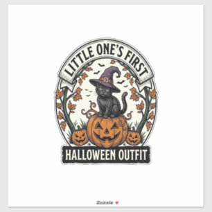 Sticker Premier costume d'Halloween Vintage Chat Noir Citr