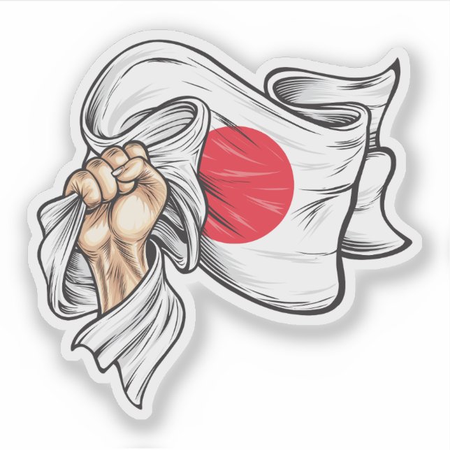 Sticker Premier drapeau national du T-shirt japonais (Devant)