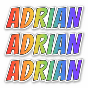 Sticker Prénom "ADRIAN" avec colorant arc-en-ciel amusant