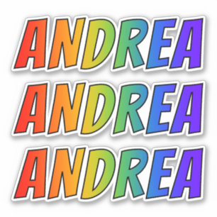 Sticker Prénom "ANDREA" avec la coloration d'arc-en-ciel