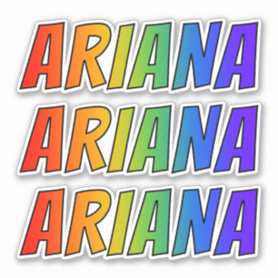 Sticker Prénom "ARIANA" avec colorant arc-en-ciel amusant