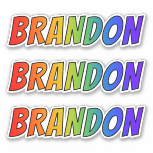 Sticker Prénom "BRANDON" avec colorant arc-en-ciel amusant