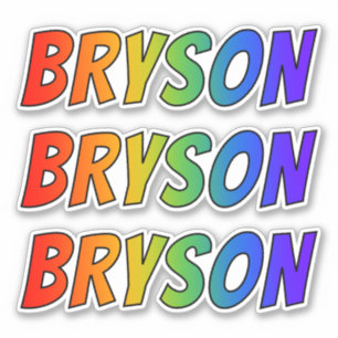 Sticker Prénom "BRYSON" avec la coloration d'arc-en-ciel
