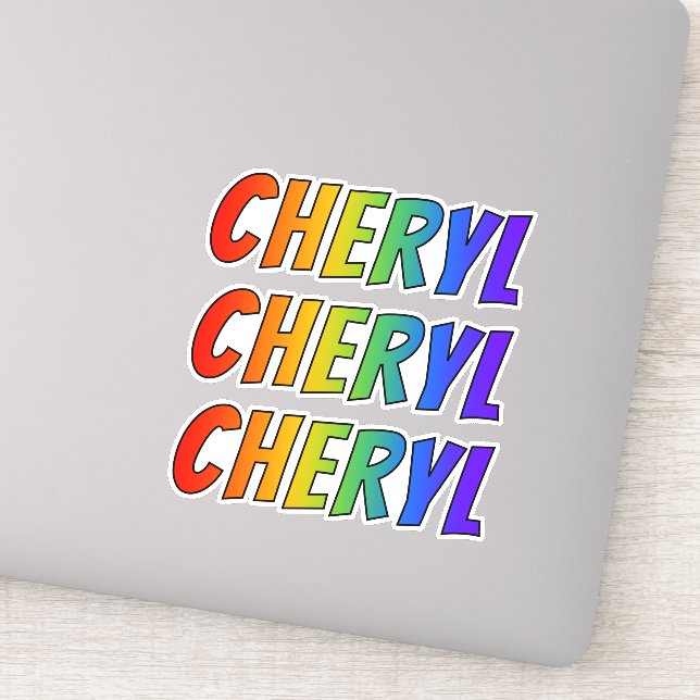 Sticker Prénom "CHERYL" avec colorant arc-en-ciel amusant (Détail)