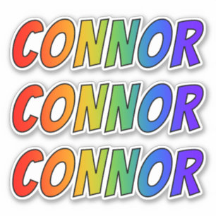 Sticker Prénom "CONNOR" avec la coloration d'arc-en-ciel