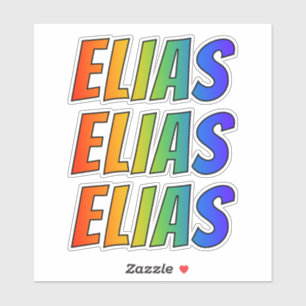 Sticker Prénom "ELIAS" avec colorant arc-en-ciel amusant