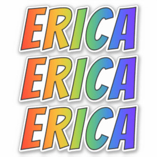 Sticker Prénom "ERICA" avec colorant arc-en-ciel amusant