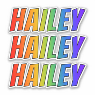 Sticker Prénom "HAILEY" avec la coloration d'arc-en-ciel