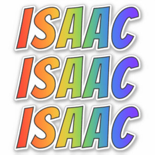 Sticker Prénom "ISAAC" avec colorant arc-en-ciel amusant
