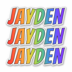 Sticker Prénom "JAYDEN" avec la coloration d'arc-en-ciel