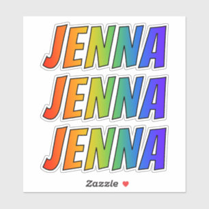 Sticker Prénom "JENNA" avec la coloration d'arc-en-ciel